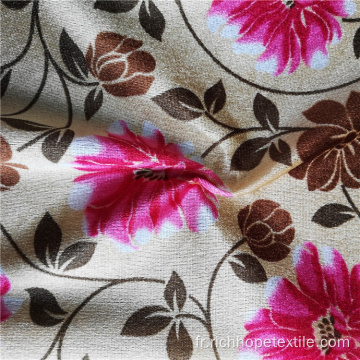 Tissu africain de couverture de canapé de velours de polyester imprimé par fleur